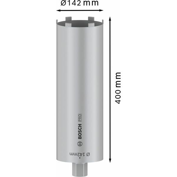 Diamond dry core cutter 1 1/4" UNC Best for Universal 142 mm, 400 mm, 6 segments, 11,5 mm image 2