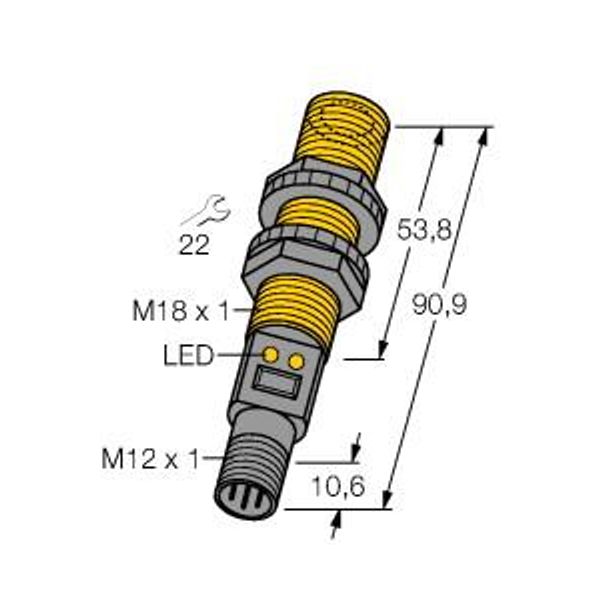 Ultrasonic Sensor diffuse mode sensor   S18UUAQ image 1