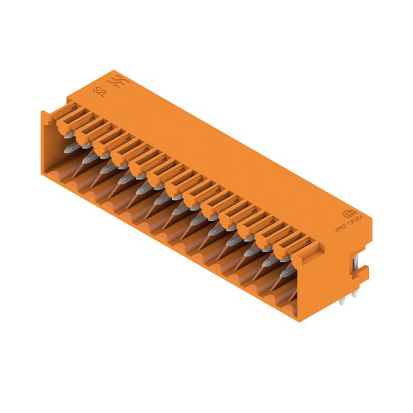 PCB plug-in connector, male header, closed side, THT solder connection, 3.50 mm, Number of poles: 28, 90°, Solder pin length (l): 3.5 mm, tinned, orange, Box image 2