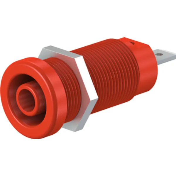 4 mm socket, flat plug connection, mounting Ø 12.2 mm, CAT IV, red, 66.9665-22 image 1