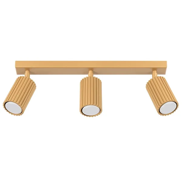 CEILING STRIP WITH THREE GOLDEN GU10 SPOTLIGHTS FROM THE CARBON SERIES image 1