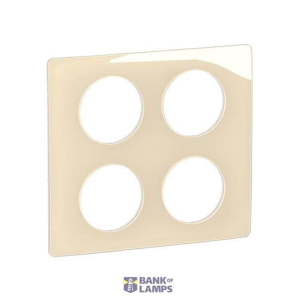 PLATE 2X2 GANG ENAMELLED IVORY image 1