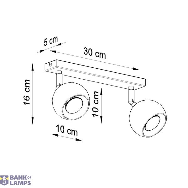 CEILING LAMP OCULARE 2 WHITE GU10 2X40W IP20 image 7
