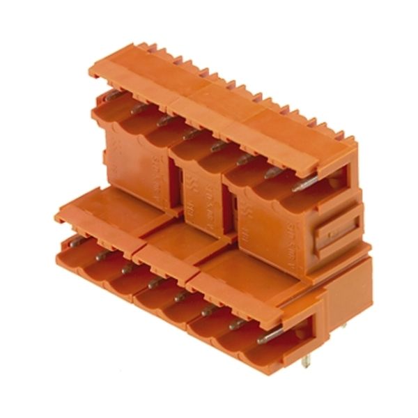 PCB plug-in connector, male header, open side, THT solder connection, 5.08 mm, Number of poles: 30, 90°, Solder pin length (l): 3.2 mm, tinned, orange, Box image 6
