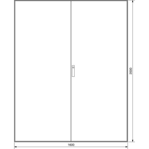 Modular stand-alone distrib. IP41 1600x2000x600 120° RAL7035 rear wall image 1