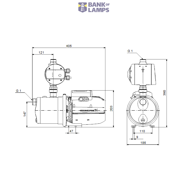 Jet pump JP 4-47 PM1 1x230V 50Hz 1,5m SCHUKO image 2