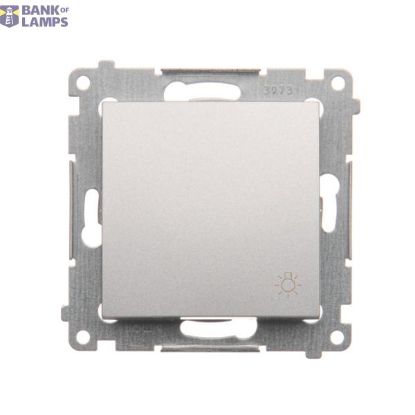 Light push button, (module), 10AX, quick connection, Silver matt, metalic image 1