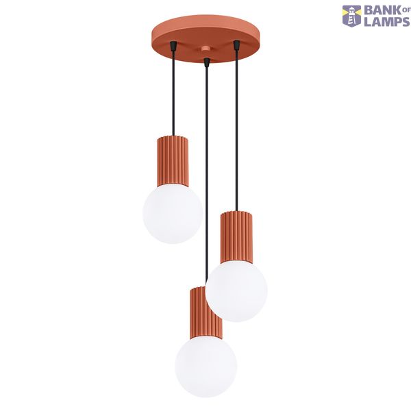 Pendant lamp HALO 3P red ochra image 2