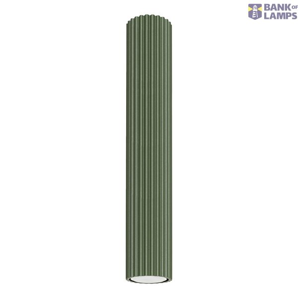 CYLINDRICAL CEILING LAMP OLIVE GREEN 40 CM CARBON VERTICAL PATTERN GU10 image 2