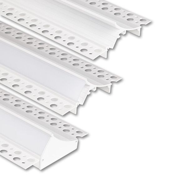 Built-in aluminum profile AP for plasterboard, 96x35mm, matt diff, white 2m image 1