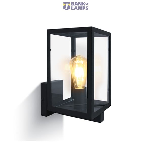 BLACK WALL LIGHT 12W E27 IP43 image 1