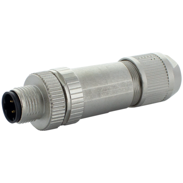 M12 male 0° D-cod. Push-In 4-pol., 0,14 - 0,75mm², 4 - 8mm, shielded image 1