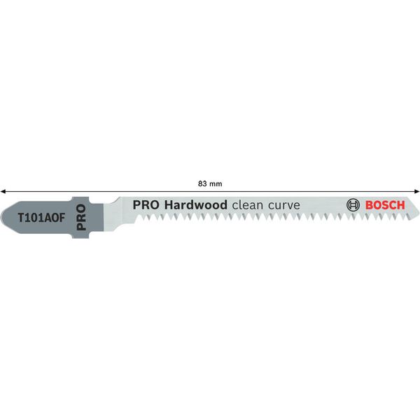 PRO Hardwood clean curve T101AOF Jigsaw Blade, 83 mm, 2 pcs. image 1