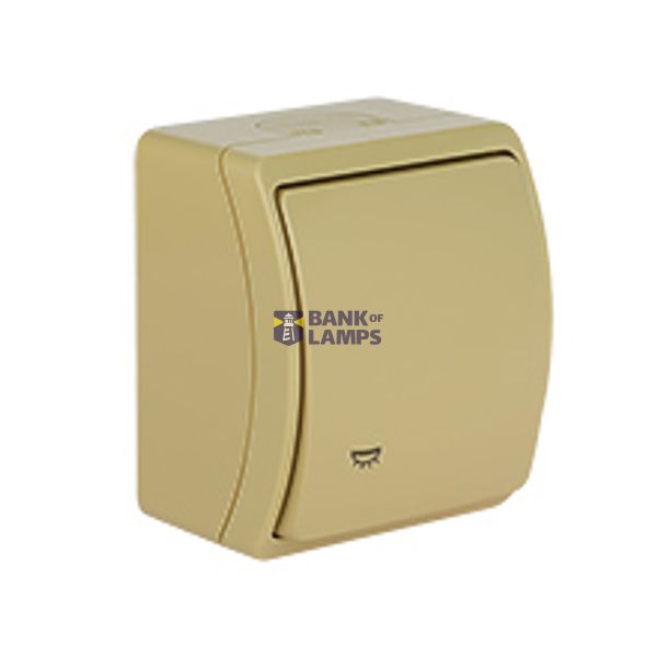 VW-6 Koala Single Push Button - Light surface mounted IP44 beige VW 156-04 image 1