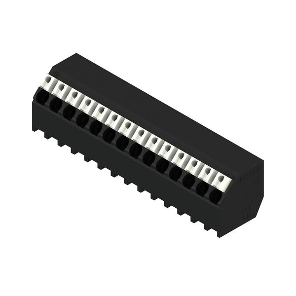 Printed circuit board terminals, 3.81 mm, Number of poles: 14, 135°, Solder pin length (l): 1.5 mm, black, PUSH IN with actuator, Clamping range, max. : 1.5 mm², Tube image 2