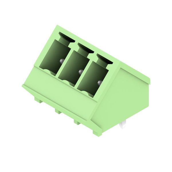PCB plug-in connector, male header, closed side, THT solder connection, 3.81 mm, Number of poles: 3, 135°, Solder pin length (l): 3.2 mm, tinned, Pale green, Box image 4