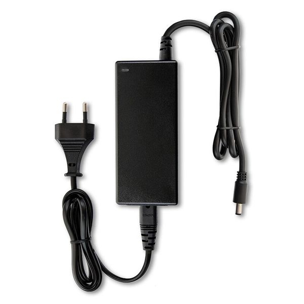 Power adapter 48W, DC24V/2A, IP20, black plastic, with plug image 1