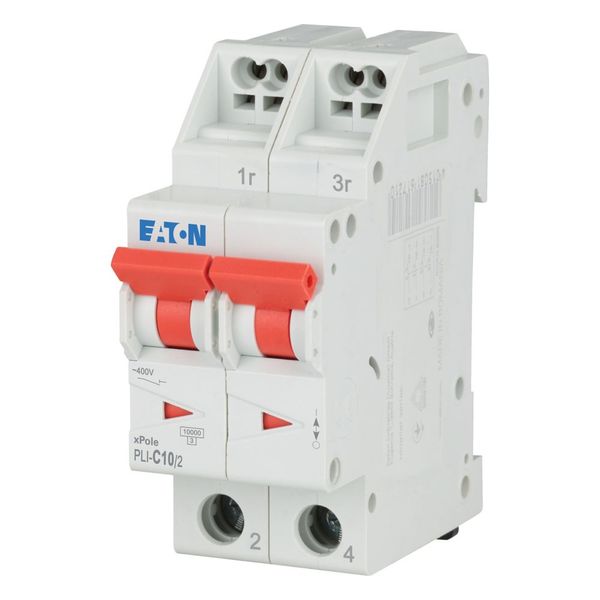 Miniature circuit breaker (MCB) with plug-in terminal, 10 A, 2p, characteristic: C image 1