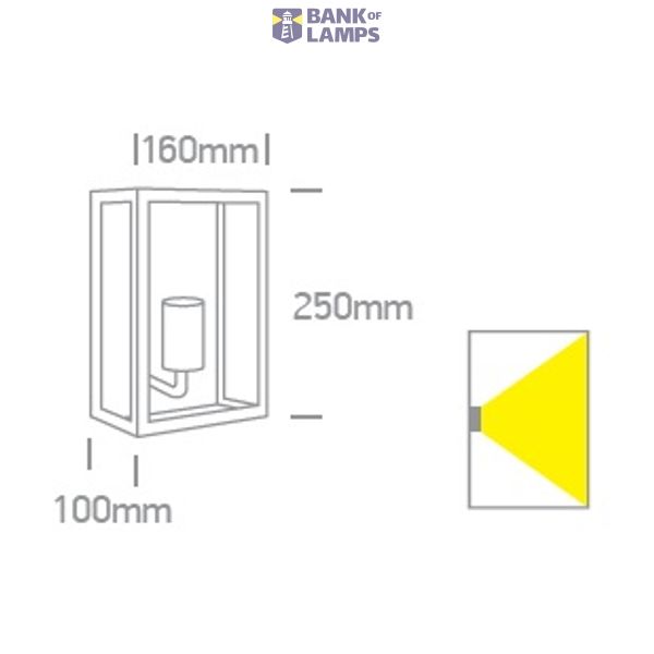 BLACK WALL LIGHT 12W E27 IP43 image 2