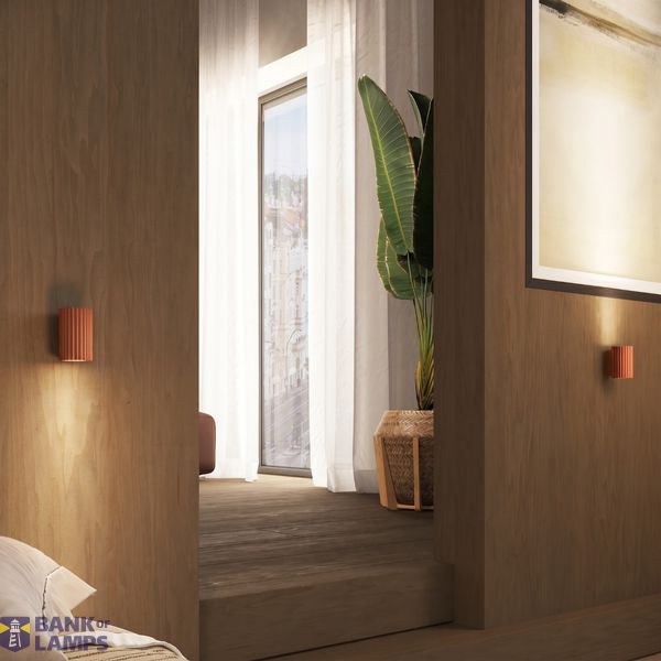 CARBON RED OCHRE WALL LAMP, DOWNWARD LIGHT, DECORATIVE GU10 LAMPSHADE image 12