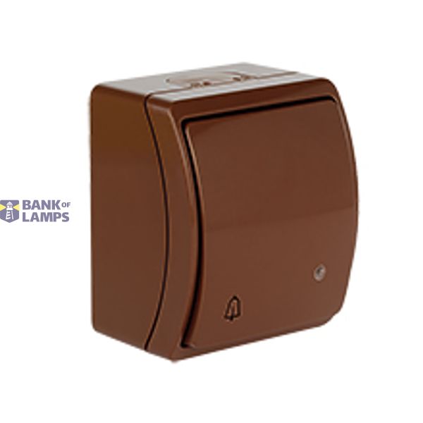 VW-5L Koala Single Push Button with illumination surface mounted IP44 brown VW 155-52 image 1