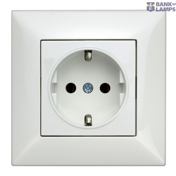 Socket outlet, complete, white, screw clamps image 1
