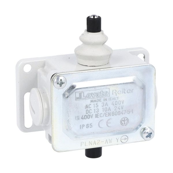Metal limit switch, PL series, top push rod plunger. Contacts 2NC. IP65 image 1