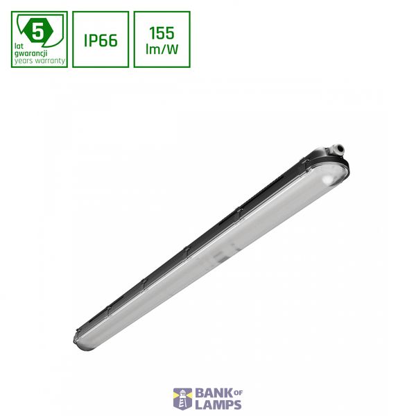 LIMEA GIGANT HERMETIC   600mm 21W/10W NW 230V 120deg IP65 IK10 600x72x70mm GRAY 5 years warranty BLACK image 1