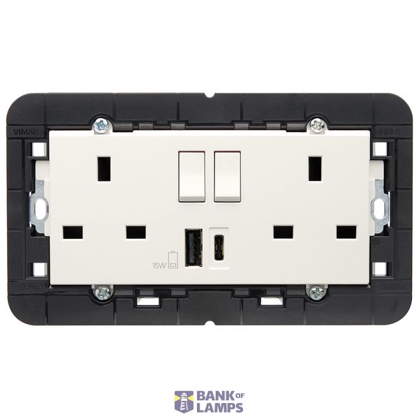 2 2P+E13ABS socket+red switch+A/C-USB wh image 1