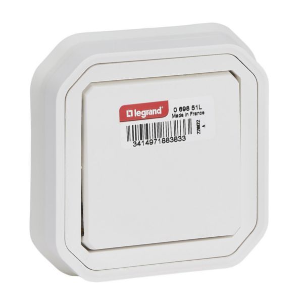 PLEXO 1 GANG 2-WAY SWITCH - WHITE - FLUSH image 1