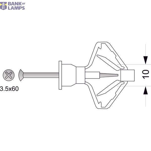 Expansion plug FOR PLASTERBOARD KGW ᴓ10 (3.5x60) image 2