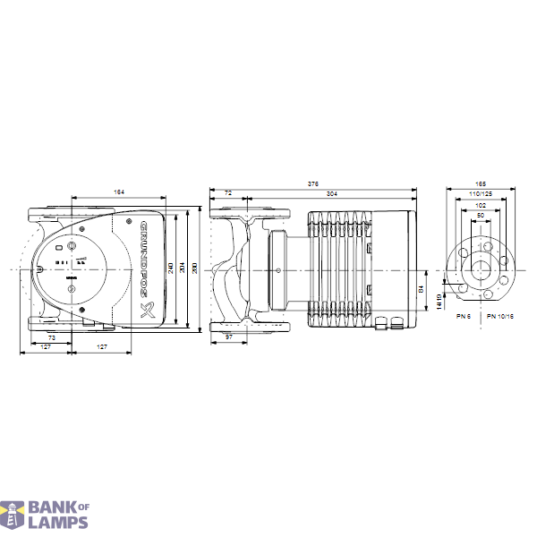 Circulator pump MAGNA1 50-150 F 280 1x230V PN6/10 image 2