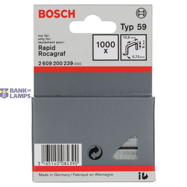 Fine wire staple, type 59 10.6 x 0.72 x 6 mm image 2