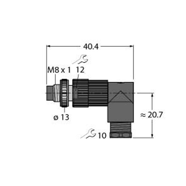 Field-Wireable Connector Male Connector M8 × 1/Ø 8 mm, Angled   HS5241-0 image 1