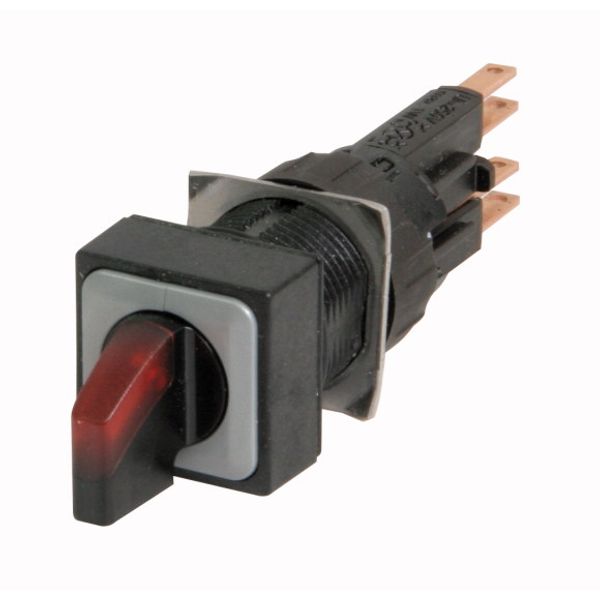 Q18LWK3-RT/WB Illuminated selector switch actuator, momentary, 45° 45°, 18 — 18 mm, 3 positions, With thumb-grip, red, with VS anti-rotation tab, with filament bulb image 1