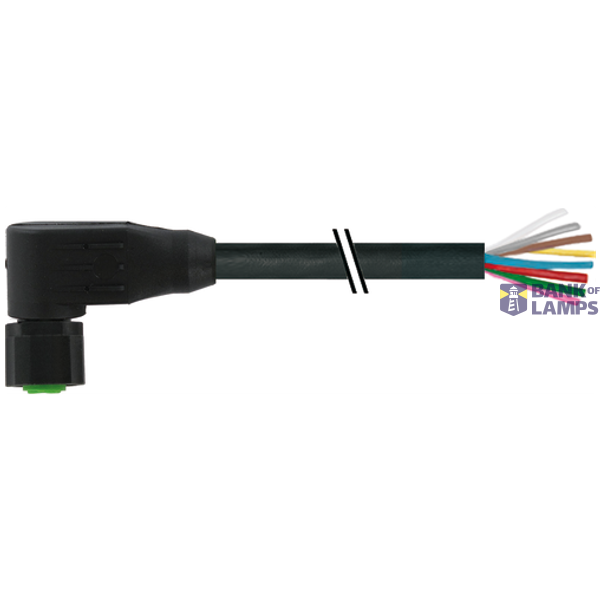 M12 female 90° A-cod. with cable Lite PUR 12x0.14 bk 5m image 1