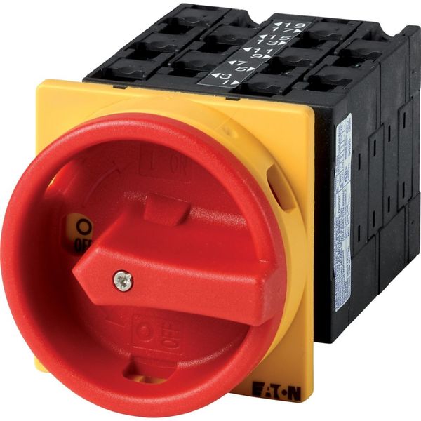 T3-5-8346/EA/SVB Main switch, T3, 32 A, flush mounting, 5 contact unit(s), 10-pole, Emergency switching off function, With red rotary handle and yellow locking ring image 3