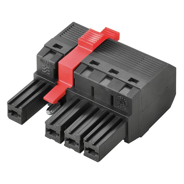PCB plug-in connector, female plug, 7.62 mm, Number of poles: 4, 180°, PUSH IN without actuator, Tension-clamp connection, Clamping range, max. : 10 mm², Box image 1