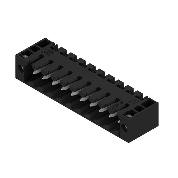 PCB plug-in connector, male header, Flange, THT/THR solder connection, 3.50 mm, Number of poles: 10, 180°, Solder pin length (l): 1.5 mm, tinned, black, Box image 4