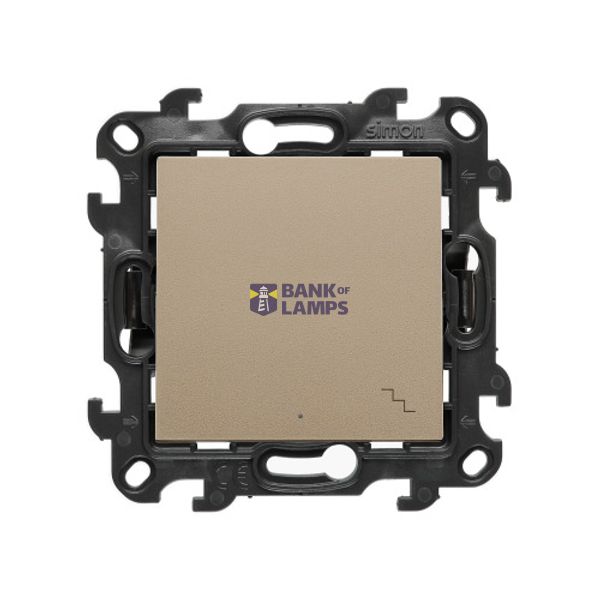 Two-way switch with LED illumination, (module), Simon 24, IP20/IP44, 10AX, champagne matt image 1