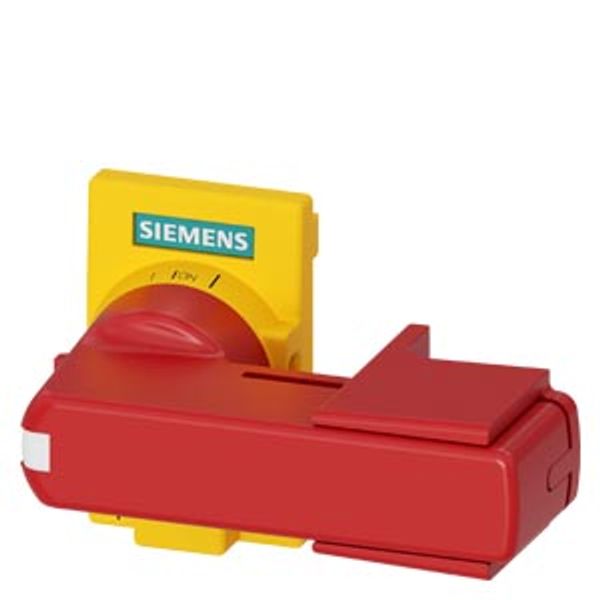 Accessory for 3KD size 2 Direct operating mechanism, for front operating mechanism, red/yellow, Flat version image 1