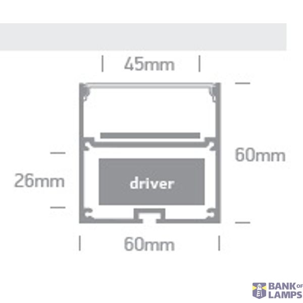 SURFACE PROFILE 2m FOR 45mm STRIPS + PC OPAL DIFF image 2