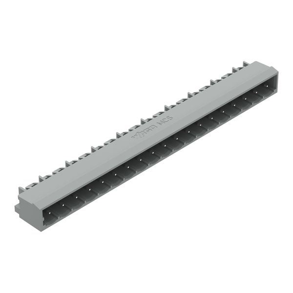 THT male header 1.0 x 1.0 mm solder pin angled gray image 1