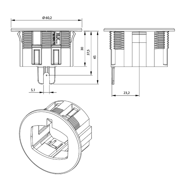 Panel mounting adapter For EnstoNet XL couplers image 2