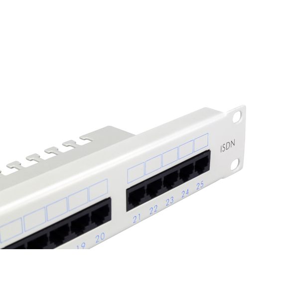 Patchpanel 25xRJ45 unshielded, ISDN, 19", 1U, RAL7035 image 6