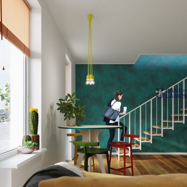 HANGING LAMP DIEGO 1 YELLOW E27 1X60W IP20 image 4