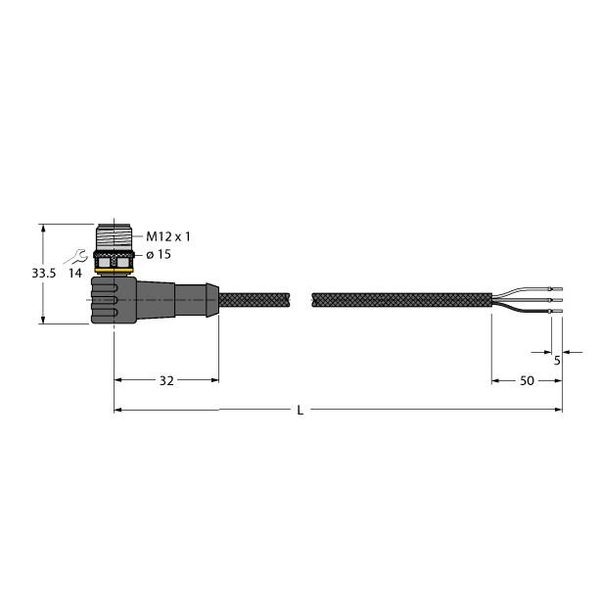 Weld-Splatter Resistant Actuator and Sensor Cable Connection Cable   WSC4T-2/TXL1001 image 1