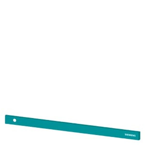 SIVACON, trim strip, W: 1000 mm, top, Siemens logo, cutout left, petrol image 1