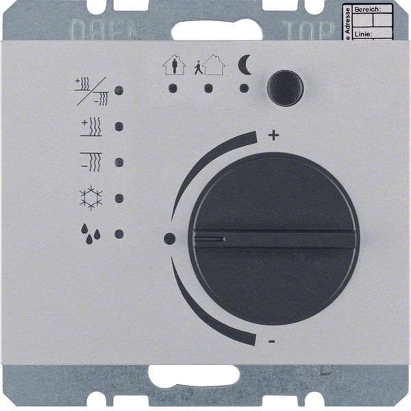 Thermostat with push-button interface, K.5, aluminium image 1