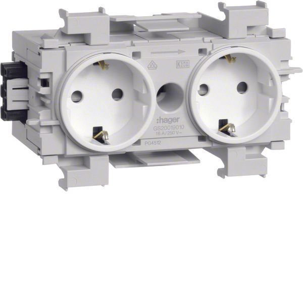 Socket-outlet 2-gang Wago f-mount twhite image 1